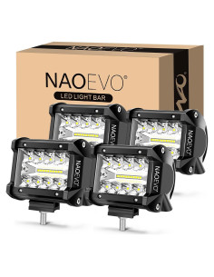 Luces LED Pod NAOEVO 4 Pulgadas 240W 24000LM 4 Pcs
