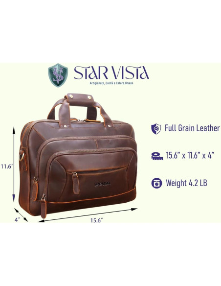 Bolsa de Mensajero Brela 15.6" Cuero Star Vista Unisex