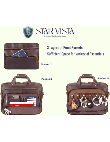Bolsa de Mensajero Brela 15.6" Cuero Star Vista Unisex