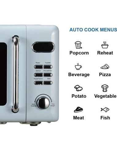 Horno Microondas Retro Emerson MWR7020BL 700W 19.81L Azul