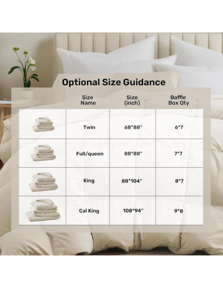 Edredón de Plumas de Ganso UNIKOME Completo Reina Crema 88x88