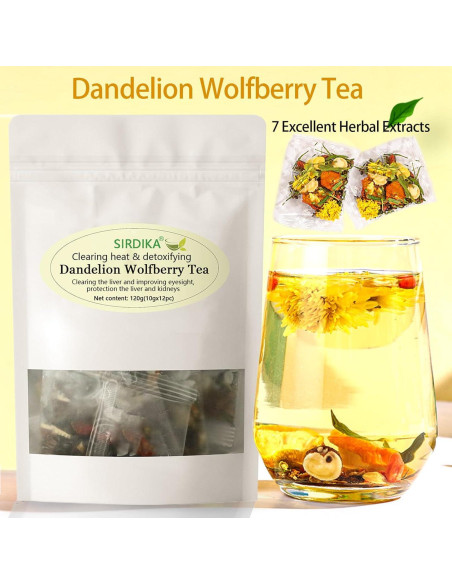 Té Orgánico de Diente de León y Goji SIRDIKA 120g - 12 Bolsitas Té Orgánico de Diente de León y Goji SIRDIKA 120g - 12 Bolsitas