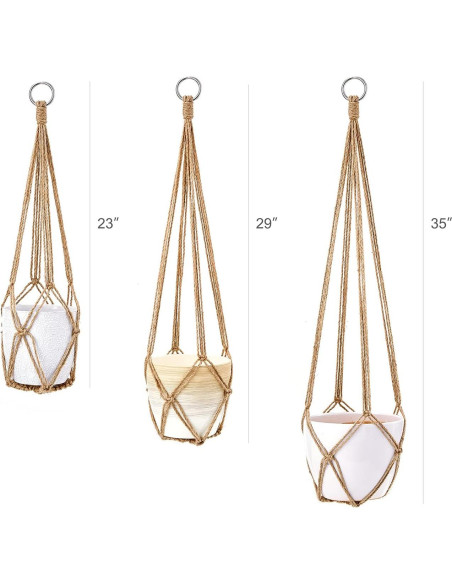 Juego de 3 colgadores de plantas macramé Dahey 58.4-88.9 cm