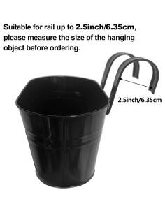 OGIMA 4 Macetas Colgantes de Hierro para Jardín y Balcón 2