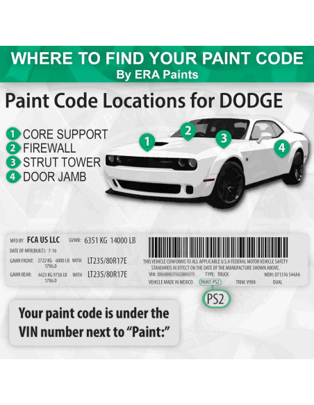 Pintura Automotriz Spray ERA - DODGE PRV/NRV Perla Roja 354ml