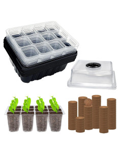 Kit de Inicio de Semillas ZeeDix - 6 Bandejas con 90 Pellets de Coco