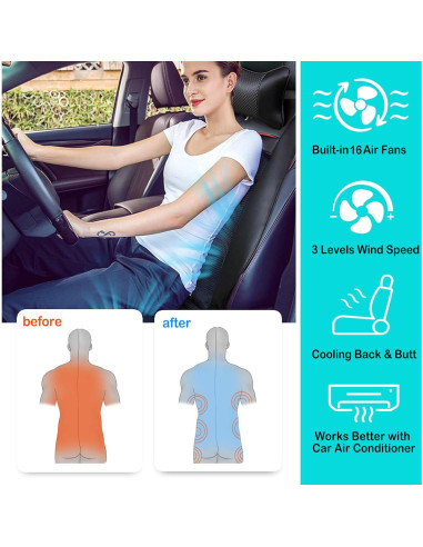 Almohadilla de Asiento Refrigerante Fochutech con Masaje 12V