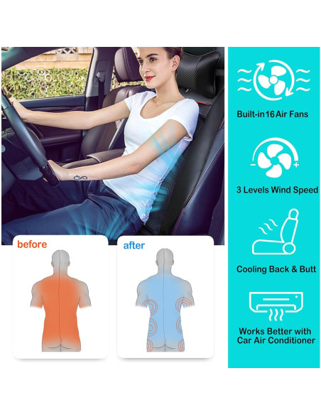 Almohadilla de Asiento Refrigerante Fochutech con Masaje 12V