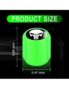 Tapas de Válvula de Neumático Ajxn 4 PCS Luminiscentes Verde 2