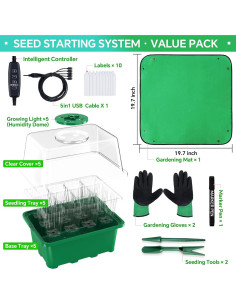 Kit de Inicio de Semillas Framokoko 5 Paquetes con Luz LED 2