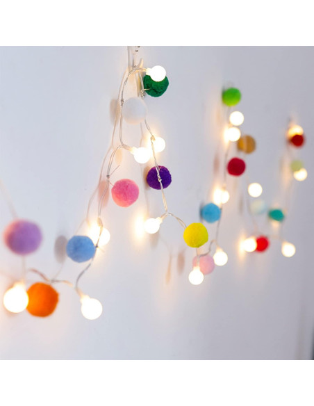 Luces de Hadas con Pom Poms ChiRee - 2 Metros, 20 LED