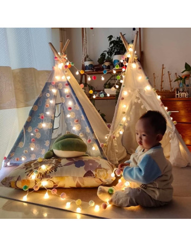 Luces de Hadas con Pom Poms ChiRee - 2 Metros, 20 LED