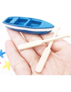 5 Piezas Mini Figuritas Barco de Pesca Decoración Resina 2