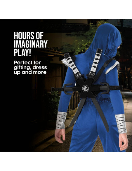 Accesorios de disfraz de ninja Morph con espadas y mochila