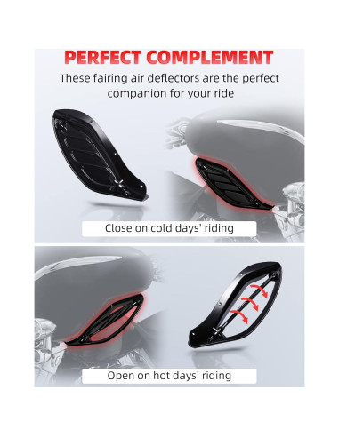 Kit Deflectores de Aire Ajustables Negros Amazicha para Harley 1996-2013