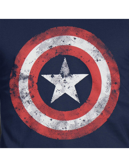 Camiseta Capitán América Marvel Hombres Algodón Azul