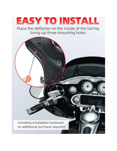 Kit Deflectores de Aire Ajustables Negros Amazicha para Harley 1996-2013