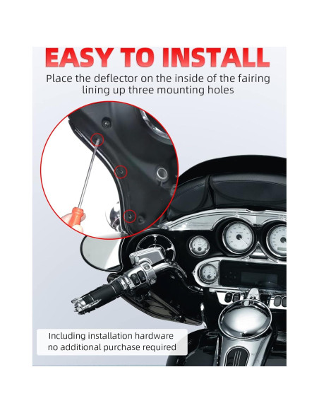 Kit Deflectores de Aire Ajustables Negros Amazicha para Harley 1996-2013