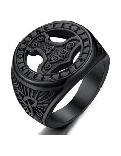 Anillo Viking Celta Martillo de Thor ChainsProMax Acero 07-14