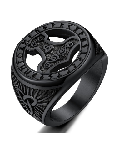 Anillo Viking Celta Martillo de Thor ChainsProMax Acero 07-14