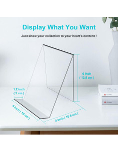 Soporte de Libro Acrílico Boloyo 4PC Transparente 19x11x12cm 2