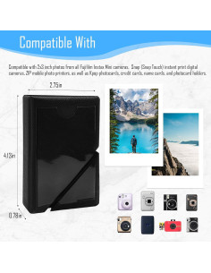 Álbum de Fotos Instax Mini 32 Bolsillos Negro Tinta 2