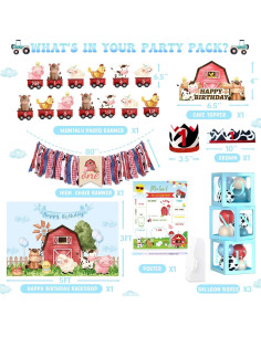 Decoraciones de Fiesta de Granja para Niños - Party Inspo - 160 Pcs 2