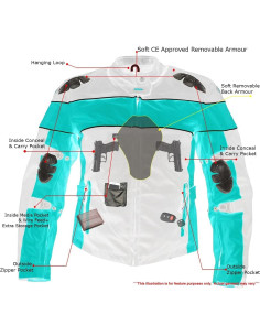 Chaqueta de moto Xelement CF562 Tri-Tex Rosa Negra Mujer Mediana 2