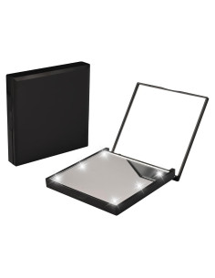 Espejo de Maquillaje de Viaje QUELIEN Negro con Luz LED