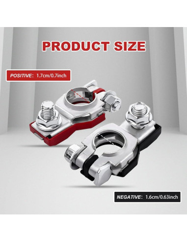 Conectores de Batería HEVLE para Nissan 2PCS - Terminales Positivo y Negativo