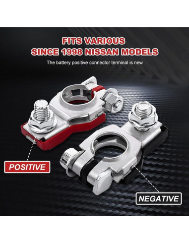 Conectores de Batería HEVLE para Nissan 2PCS - Terminales Positivo y Negativo