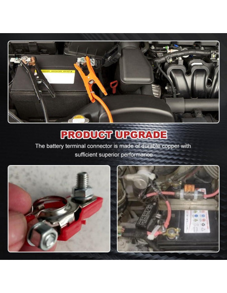 Conectores de Batería HEVLE para Nissan 2PCS - Terminales Positivo y Negativo