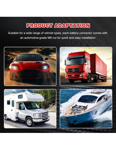 Conectores de Batería HEVLE para Nissan 2PCS - Terminales Positivo y Negativo