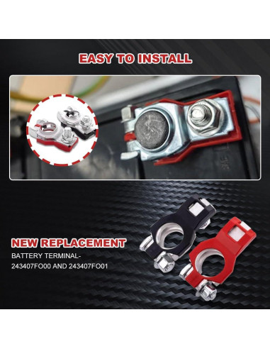 Conectores de Batería HEVLE para Nissan 2PCS - Terminales Positivo y Negativo