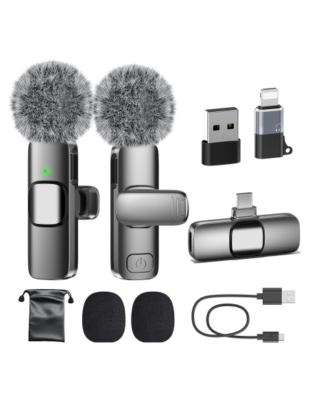 Micrófono Lavalier Inalámbrico PoP Voice USB-C 12H 19.81m