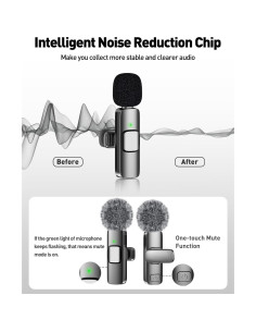 Micrófono Lavalier Inalámbrico PoP Voice USB-C 12H 19.81m 2