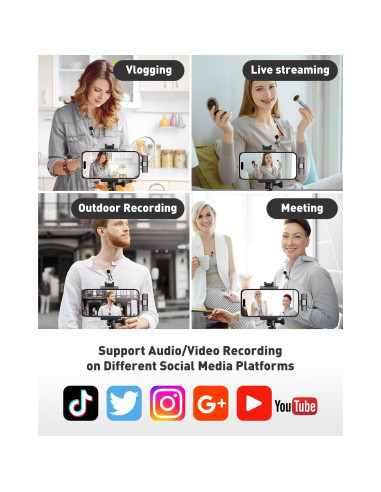 Micrófono Lavalier Inalámbrico PoP Voice USB-C 12H 19.81m