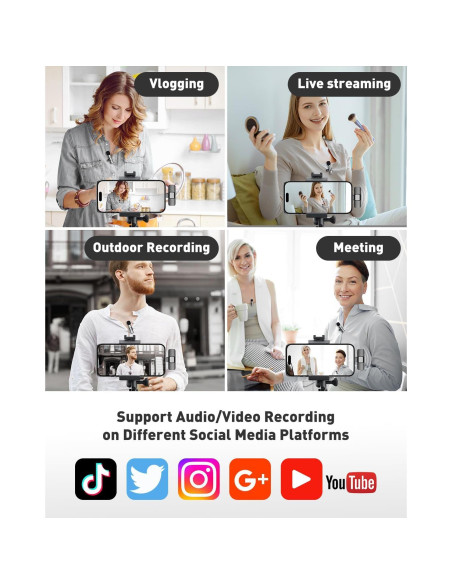 Micrófono Lavalier Inalámbrico PoP Voice USB-C 12H 19.81m