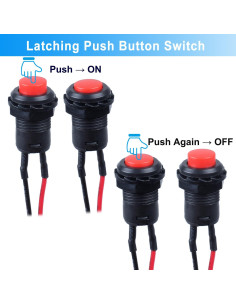 Paquete de 12 Interruptores de Botón Mini DMWD 12mm ON-Off 2