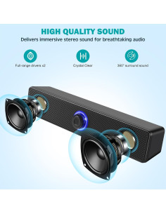 Altavoces de computadora TAOTOSUNE TTS004 USB 6W 2.0 Estéreo 2