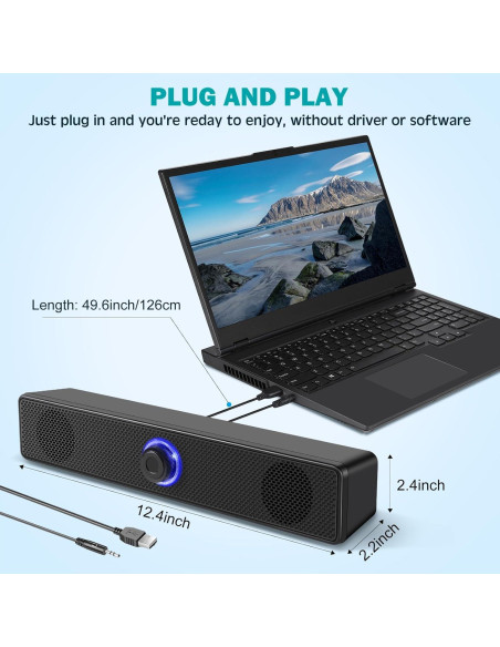 Altavoces de computadora TAOTOSUNE TTS004 USB 6W 2.0 Estéreo