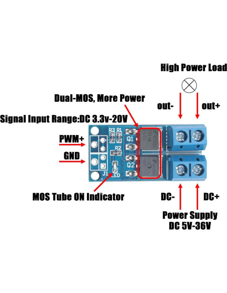 Módulo de Conmutación MOSFET Cermant 10pcs 15A 400W PWM