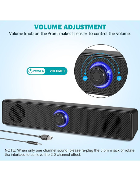 Altavoces de computadora TAOTOSUNE TTS004 USB 6W 2.0 Estéreo
