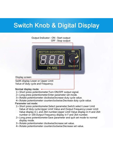 Controlador de Motor PWM PEMENOL DC 5V-24V 5A 150W Ajustable
