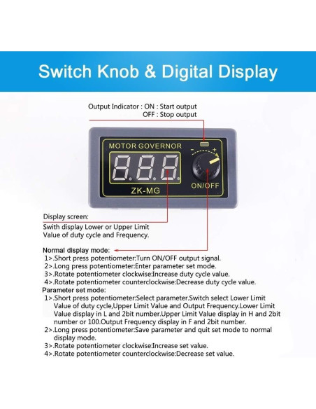 Controlador de Motor PWM PEMENOL DC 5V-24V 5A 150W Ajustable