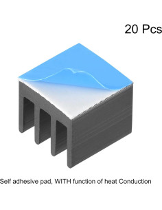 Disipador Térmico Autoadhesivo uxcell 7x7x6mm Negro 20 Pcs 2