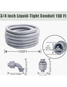 Kit Conduit Eléctrico No Metálico Feotech 15.24m 10 Conectores 2