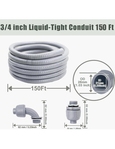 Kit Conduit Eléctrico No Metálico Feotech 15.24m 10 Conectores