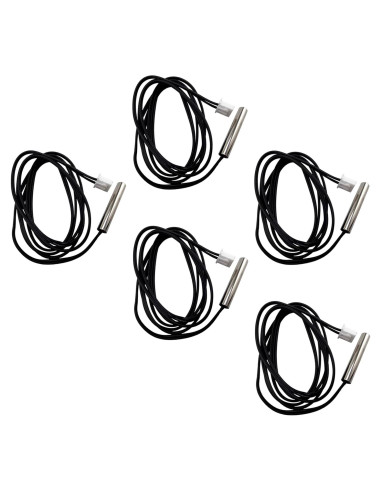 5 Piezas Sonda de Temperatura NTC 10K Acero Inoxidable 1m