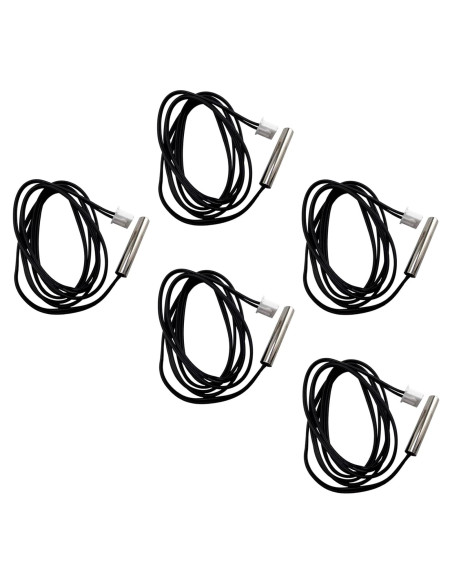 5 Piezas Sonda de Temperatura NTC 10K Acero Inoxidable 1m